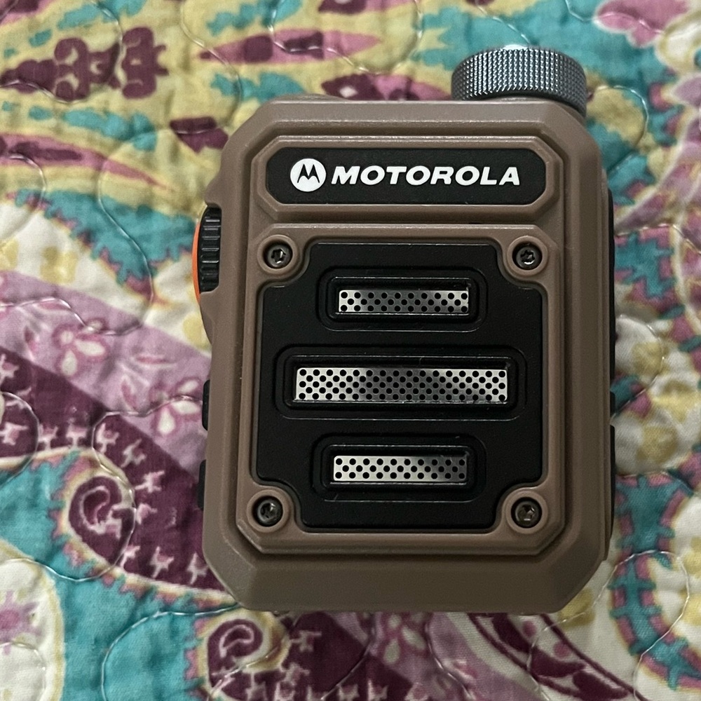 Motorola Rugged Two-Way Radio in Brown and Black